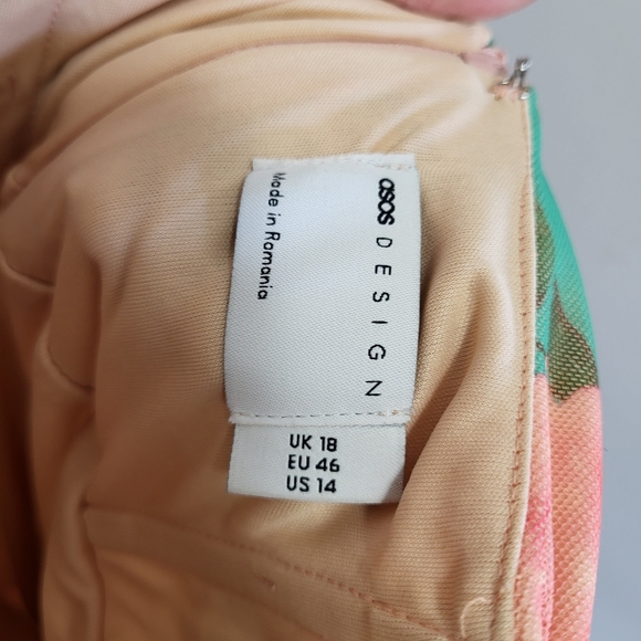 ASOS NWT Design U-Wire Bandeau Strapless Ruched Floral Maxi Dress Size 14 - Picture 5 of 8